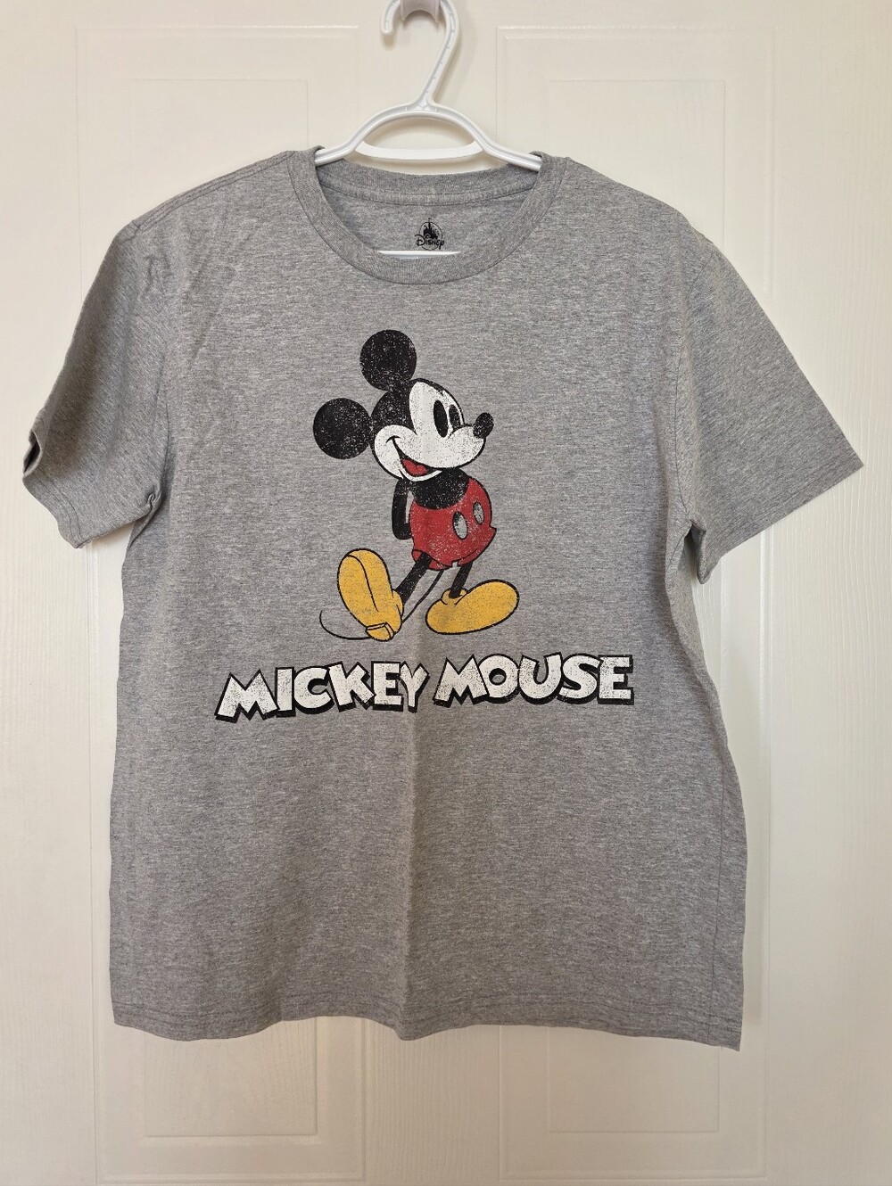 Disney Mickey Mouse Short Sleeve Tee, Gray, Medium
